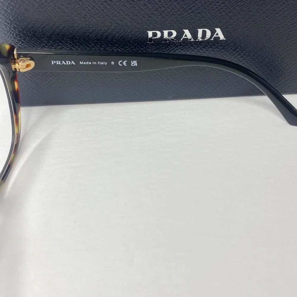 💯 Authentic - New Prada Sexy Black Havana Cat-Eye Eyeglasses - Picture 10 of 12